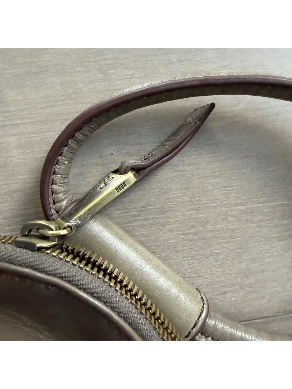 Hobo Olive Green Leather Wristlet Clutch